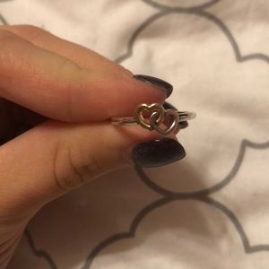 pandora double heart ring